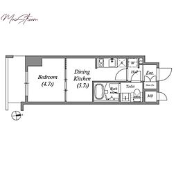 QUALITAS浅草橋 1DKの間取図画像
