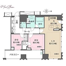 ブランズ千代田富士見 2LDKの間取図画像