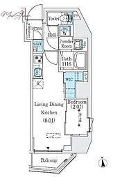 プライムブリス新御徒町 1LDKの間取図画像