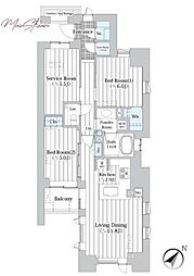 ザ・グランクラッセ日本橋イースト 2SLDKの間取図画像