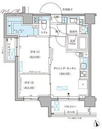 パークアクシス文京本郷 2DKの間取図画像