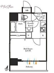 グランパセオ神田駅前 1Kの間取図画像