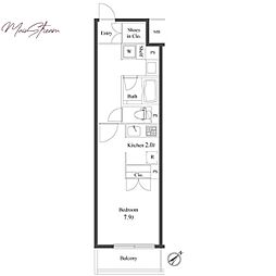 プライマル小石川 ワンルームの間取図画像