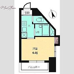 スカイコート文京本郷 1Kの間取図画像