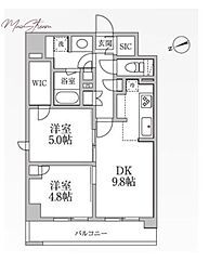 レジディア新御徒町2 2LDKの間取図画像