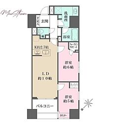 ALTERNA日本橋 2LDKの間取図画像
