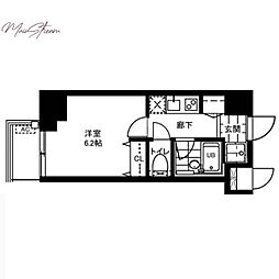 レジディア文京本郷2 1Kの間取図画像