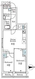 CREATIF文京千駄木 2DKの間取図画像