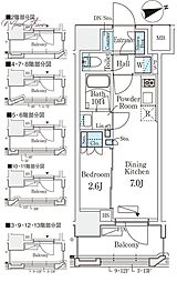 リビオメゾン御茶ノ水EAST 1DKの間取図画像