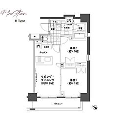 パークハビオ人形町 2LDKの間取図画像