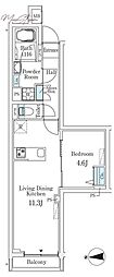CREATIF文京千駄木 1LDKの間取図画像