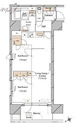 ブランシエスタ浅草蔵前 2LDKの間取図画像