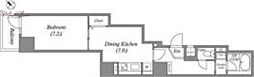 フォレシティ蔵前 1DKの間取図画像