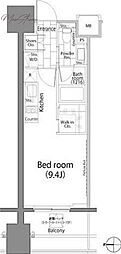 パークハビオ平河町 ワンルームの間取図画像