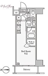 レジディア御茶ノ水3 ワンルームの間取図画像