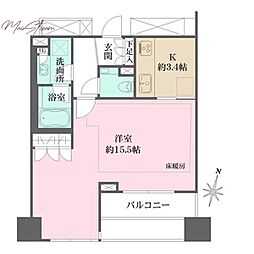 パークハウス平河町 1Kの間取図画像