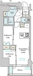 Brilliaist上野稲荷町 2LDKの間取図画像