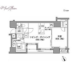 パークハビオ八丁堀 1LDKの間取図画像