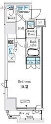 グレイスコート岩本町 ワンルームの間取図画像