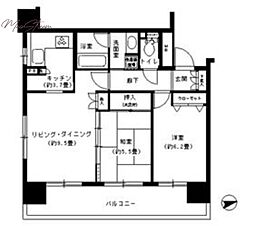 パークキューブ浅草田原町 2LDKの間取図画像