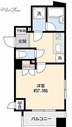 エクセレント三越前 1Kの間取図画像