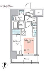 アーバネックス千代田淡路町 1DKの間取図画像