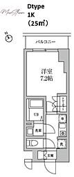 RESIDIA日本橋馬喰町2 1Kの間取図画像