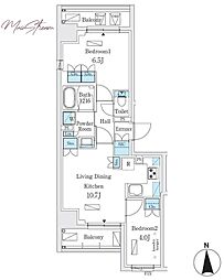 ジオエント秋葉原 2LDKの間取図画像