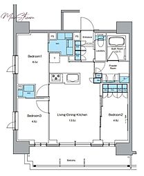 ルフォンプログレ上野御徒町 3LDKの間取図画像