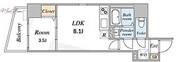 VELAOS HAKUSAN 1LDKの間取図画像