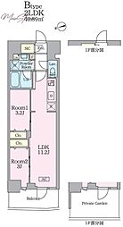 Garden Xavis門前仲町 2LDKの間取図画像