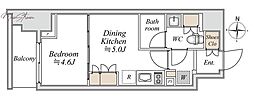 ブランシエスタ入谷グランデ 1DKの間取図画像