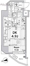 メイクス上野 1DKの間取図画像
