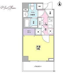 リバーレ秋葉原 1Kの間取図画像