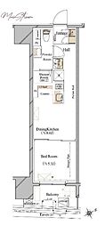 ブランシエスタ浅草蔵前 1LDKの間取図画像