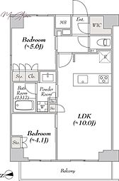 MYRIARESIDENCE浅草橋 2LDKの間取図画像