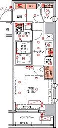 ハーモニーレジデンス日本橋イースト 1Kの間取図画像