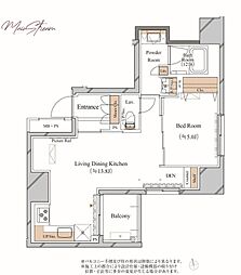 ブランシエスタ上野 7階1LDKの間取り