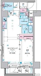 ＧＥＮＯＶＩＡ　東神田　ｇｒｅｅｎ　ｖｅｉｌ 3階1LDKの間取り