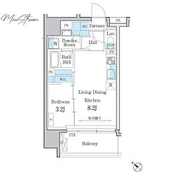 デュオメゾン文京白山 7階1LDKの間取り