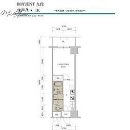 ロイジェント九段 5階1Kの間取り