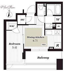アトラス千代田末広町 4階1DKの間取り