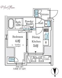 ジオエント秋葉原 2階1DKの間取り