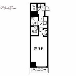 スパシエ日本橋エセンザ 7階1Kの間取り