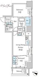 パークアクシス神保町 3階2LDKの間取り