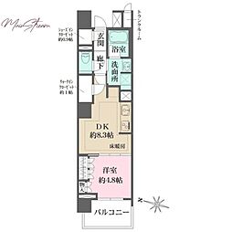 ザ・パークハウス文京白山 3階1DKの間取り