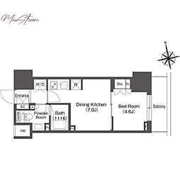 コンフォリア東上野 8階1DKの間取り