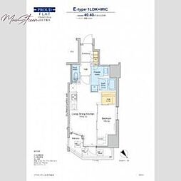 プラウドフラット文京千駄木 5階1LDKの間取り