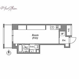 ASTILE秋葉原 2階ワンルームの間取り