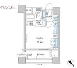 パークアクシス茅場町 6階ワンルームの間取り
